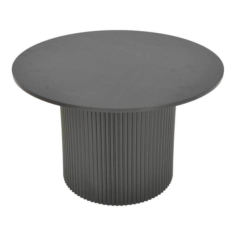 Τραπέζι Karulo Pakoworld Mdf Σε Μαύρη Απόχρωση Φ120X76Εκ