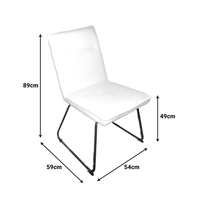 Καρέκλα Essential Pakoworld Ύφασμα Μπεζ-Πόδι Μάυρο Μεταλλικό 54X59X89Εκ