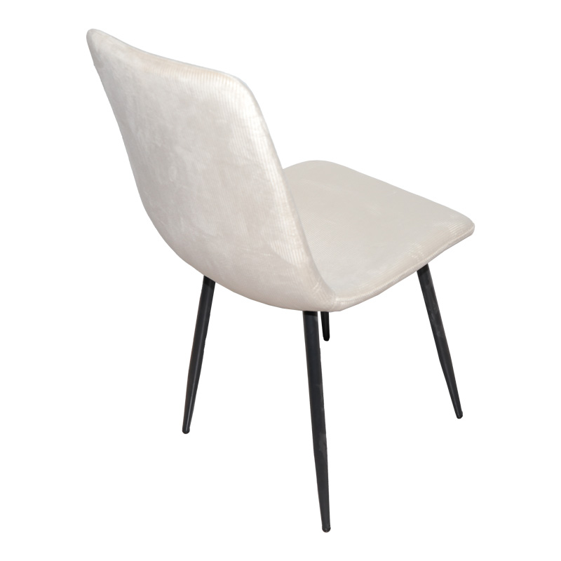 Καρέκλα Grato Pakoworld Ύφασμα Μπεζ-Πόδι Μαύρο Μεταλλικό 45.5X53.5X88.5Εκ