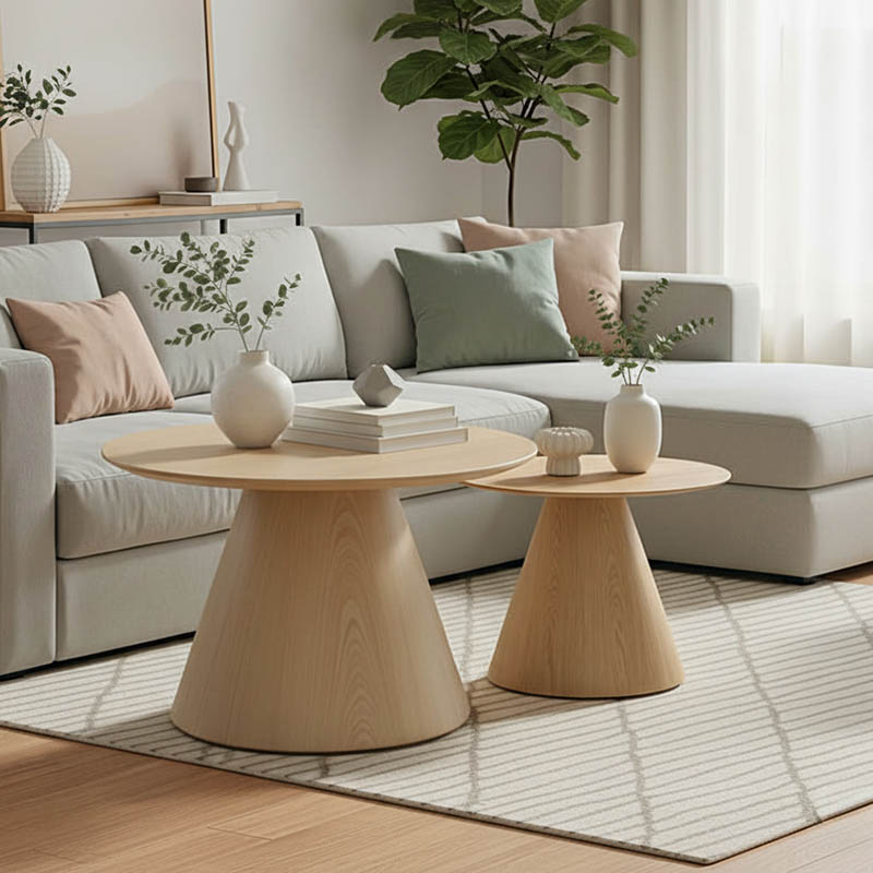 Tραπέζια Σαλονιού Donda Pakoworld Mdf Μέταλλο Σετ 2Τεμ. Sonoma