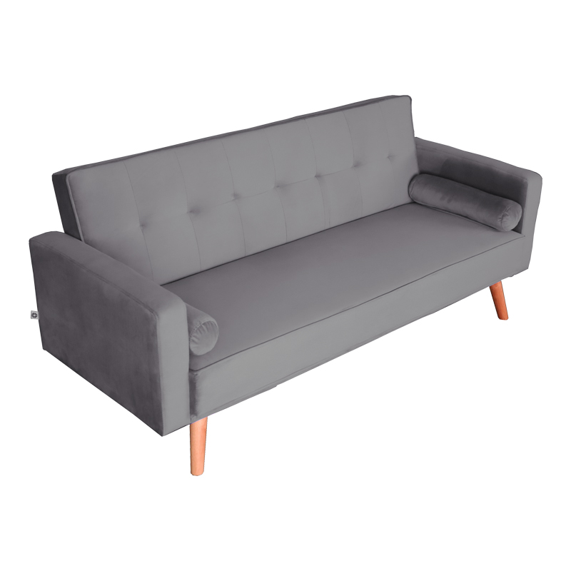 Καναπές-Κρεβάτι Success Pakoworld 3Θέσιος Βελούδο Σε Ανθρακί Απόχρωση 190X80X84Εκ