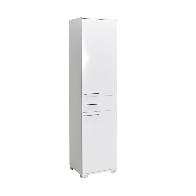 Ντουλάπα Chad Pakoworld Με Συρτάρια Λευκό Gloss 45X40X188Εκ
