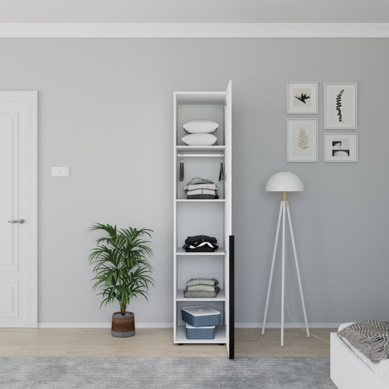 Ντουλάπα Στήλη Oryana Pakoworld Με Ράφια Σε Λευκή Diamont Απόχρωση 45X62X210Εκ