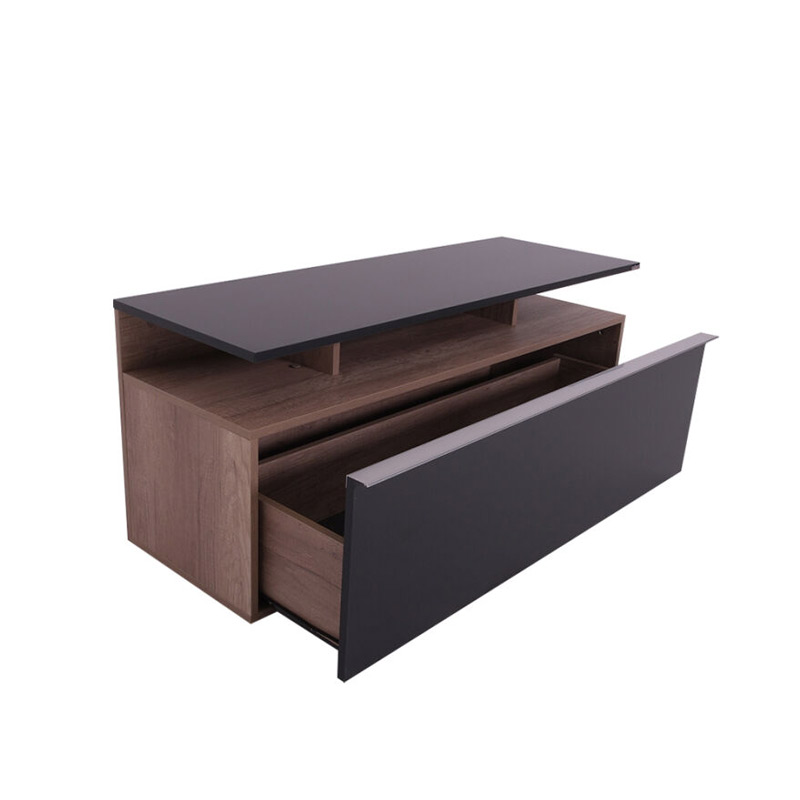 Έπιπλο Τηλεόρασης Temano Pakoworld Σε Μαύρη Gloss-Καρυδι Απόχρωση 117X40X48Εκ