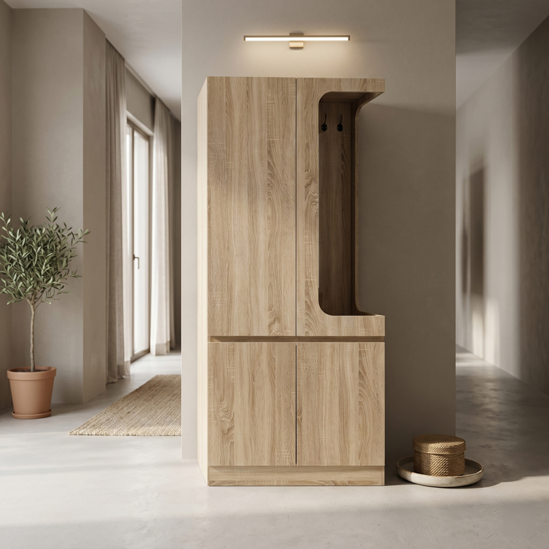 Έπιπλο Εισόδου Feby Pakoworld  Sonoma 80X50.5X190Εκ