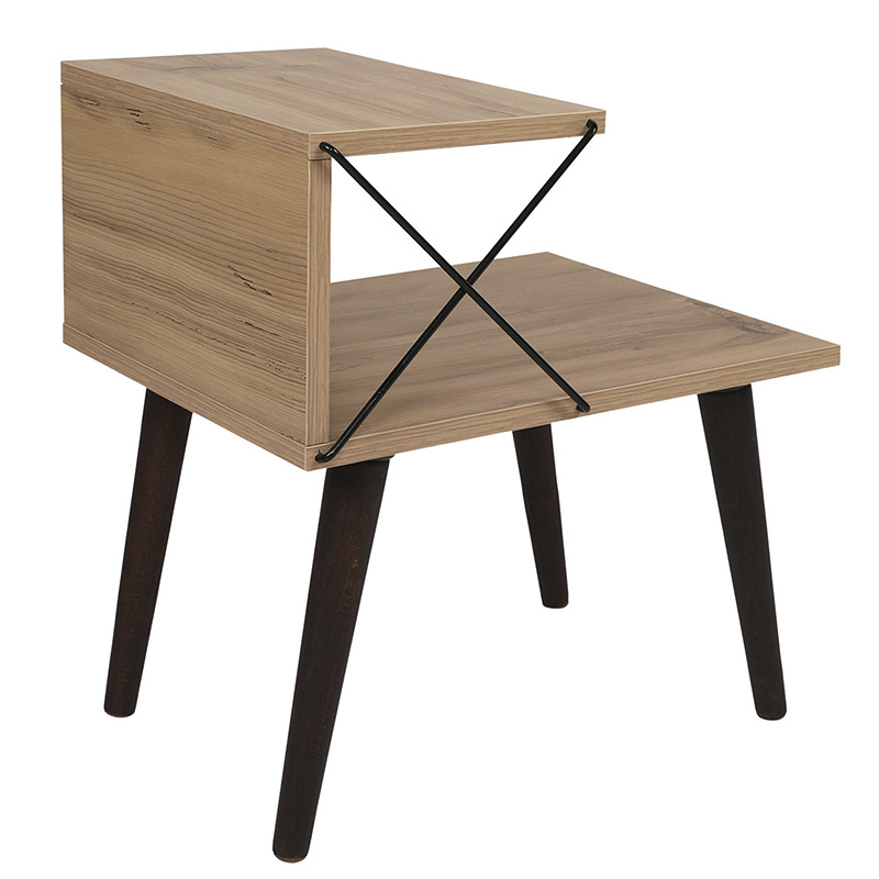 Βοηθητικό Τραπέζι-Κομοδίνο Gather Pakoworld Sonoma-Καρυδί 50X40X55Εκ