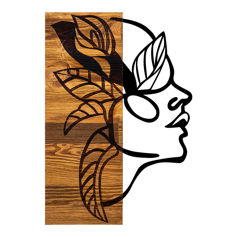 Διακοσμητικό Τοίχου Redian Pakoworld Ξύλο Πεύκου Σε Φυσική Απόχρωση Με Μαύρο Μέταλλο 34X3X50Εκ