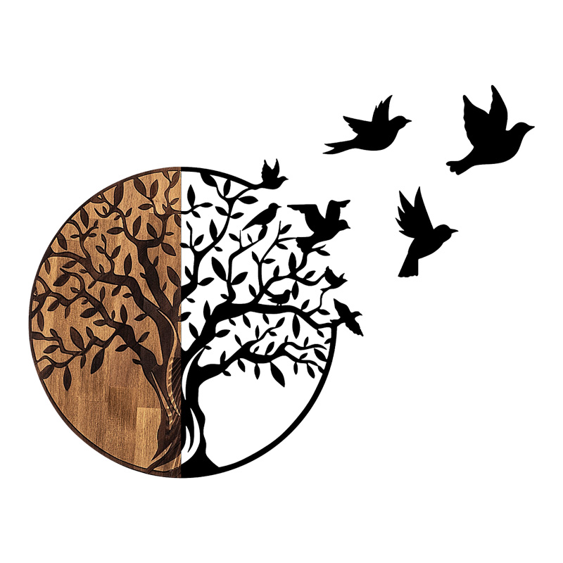 Διακοσμητικό Τοίχου Benanje Pakoworld Ξύλο Πεύκου Σε Φυσική Απόχρωση Με Μαύρο Μέταλλο 92X3X71Εκ