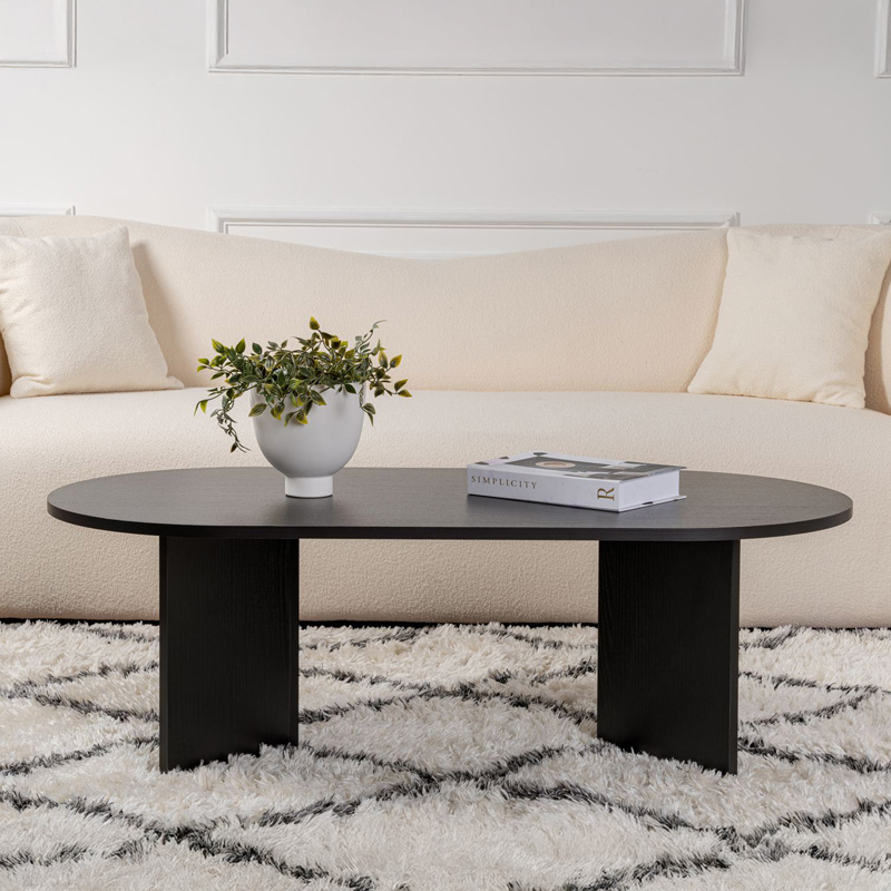 Τραπέζι Σαλονιού Tabletod Pakoworld Σε Μαύρη Απόχρωση 119X60X40Εκ