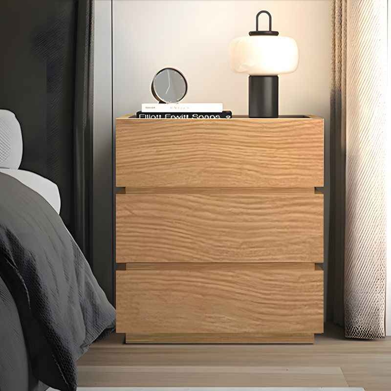 Κομοδίνο Sonlen Pakoworld Mdf Σε Oak Απόχρωση 60X40X66Εκ