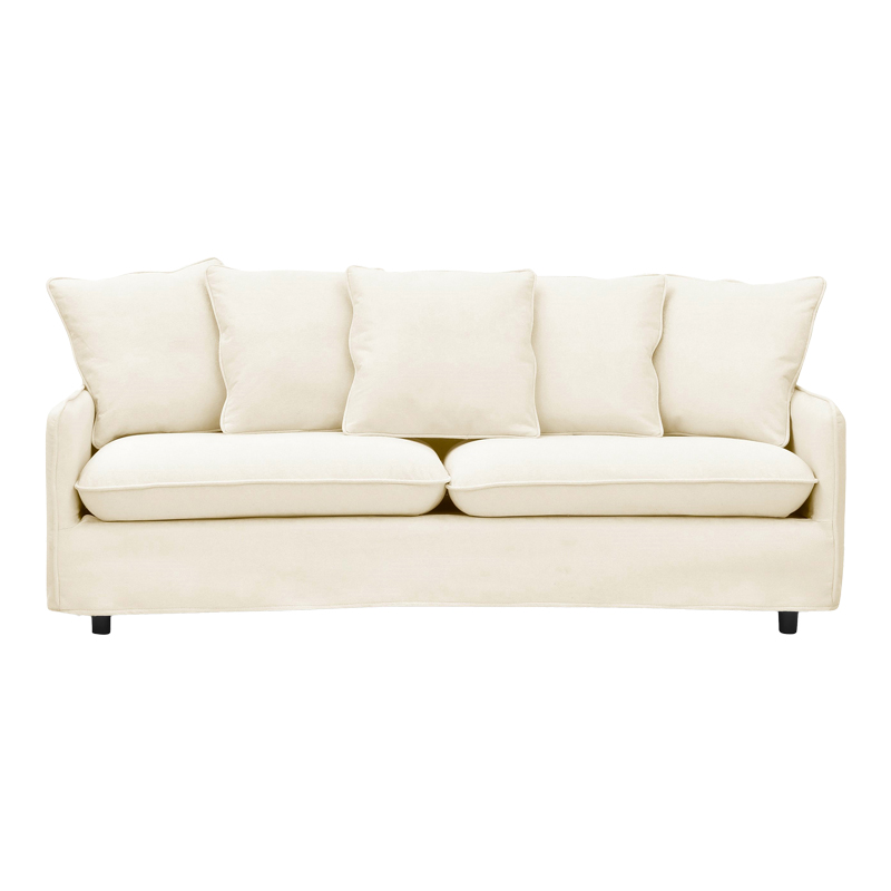 Kαναπές Τριθέσιος Interest Pakoworld Ύφασμα Μπεζ Με Μαξιλάρια 196X85X90Εκ