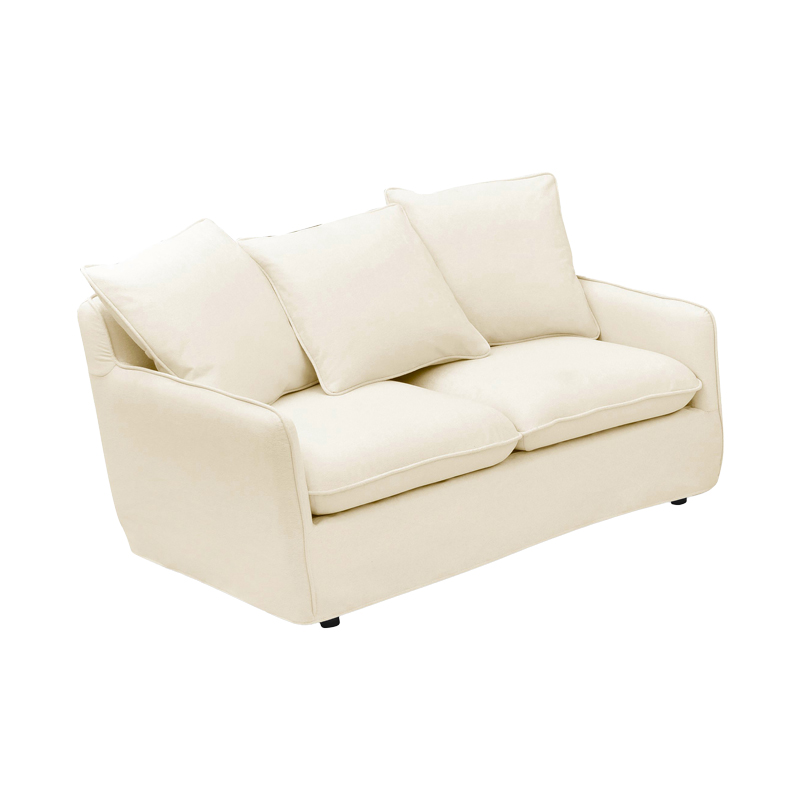 Καναπές Διθέσιος Interest Pakoworld Ύφασμα Μπεζ Με Μαξιλάρια 140X85X90Εκ