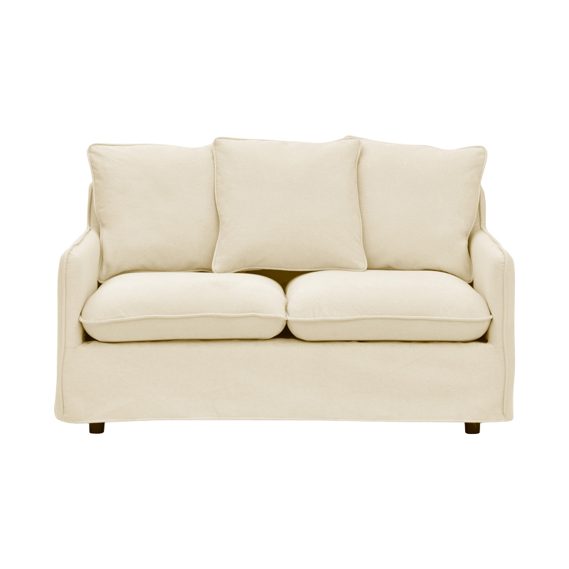 Καναπές Διθέσιος Interest Pakoworld Ύφασμα Μπεζ Με Μαξιλάρια 140X85X90Εκ