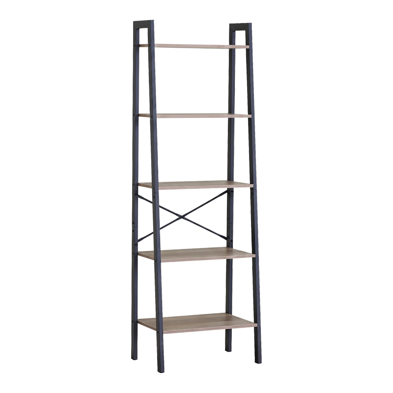 Βιβλιοθήκη Jebia Pakoworld Oak Με Μαύρο Μέταλλο 56X37X172.2Εκ