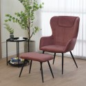 Πολυθρόνα Με Υποπόδιο Rueda Pakoworld Βελούδο Σε Σάπιο Μήλο Απόχρωση Με Μαύρα Μεταλλικά Πόδια 71.5X66.5X99Εκ
