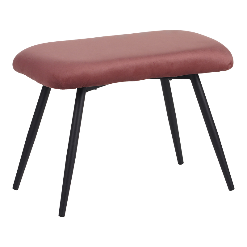 Πολυθρόνα Με Υποπόδιο Rueda Pakoworld Βελούδο Σε Σάπιο Μήλο Απόχρωση Με Μαύρα Μεταλλικά Πόδια 71.5X66.5X99Εκ