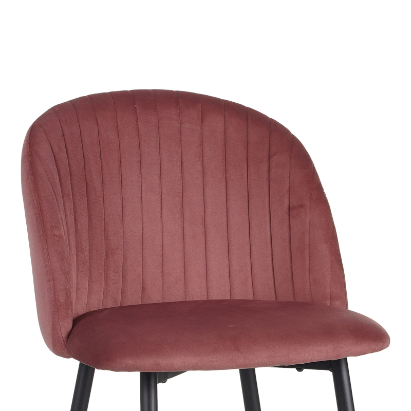 Σκαμπό Μπαρ Barow Pakoworld Βελούδο Σε Σάπιο Μήλο Απόχρωση Με Μαύρα Μεταλλικά Πόδια 53X46.5X96.5