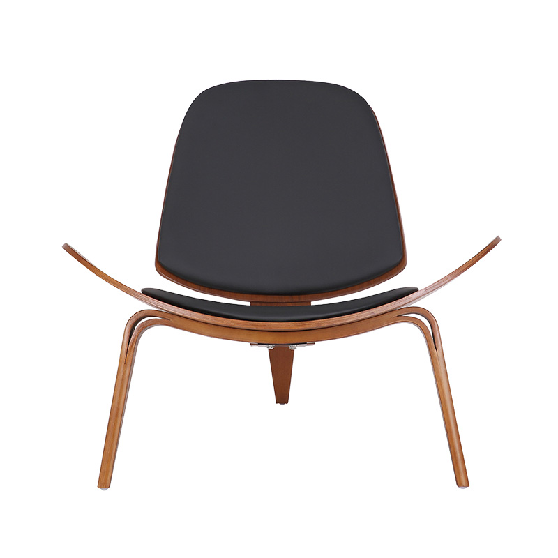 Πολυθρόνα Vilma Pakoworld Pu Μαύρο- Plywood Καρυδί 90X73X75Εκ