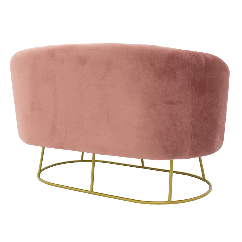 Καναπές 2Θέσιος Rony Pakoworld Βελούδο Σάπιο Μήλο-Χρυσό 132X82X83Εκ