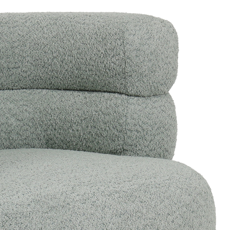 Πολυθρόνα Foleja Pakoworld Μπουκλέ Ύφασμα Σε Φυστικί Απόχρωση Με Μαύρα Μεταλλικά Πόδια 76X75X72Εκ