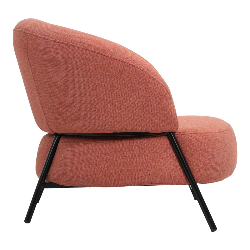 Πολυθρόνα Jennie Pakoworld Ύφασμα Σε Κεραμιδι Απόχρωση Με Μαύρα Μεταλλικά Πόδια 84X84X71,5Εκ