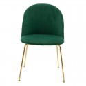 Καρέκλα Ruth Pakoworld Βελούδο Σκούρο Πράσινο-Χρυσό Gloss Πόδι