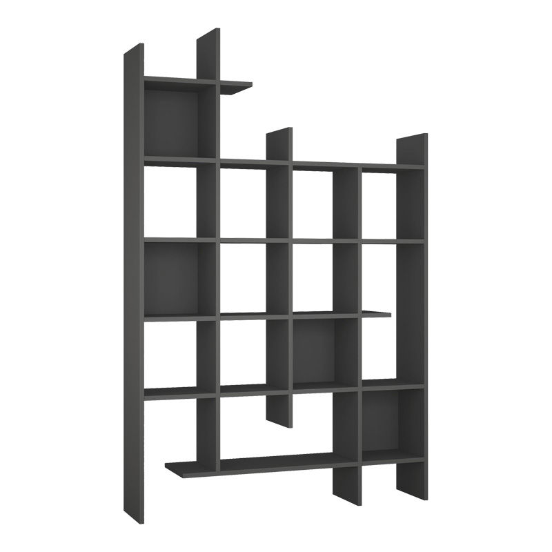 Βιβλιοθήκη Manco Pakoworld Σε Ανθρακί Απόχρωση 122X25.5X188Εκ