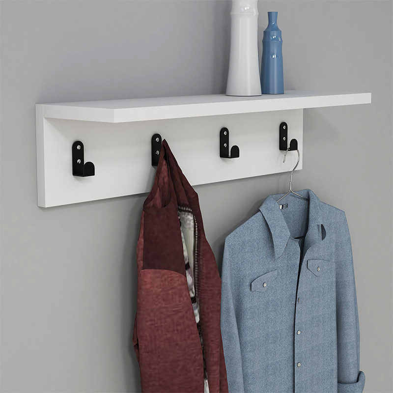 Κρεμάστρα Mulan Pakoworld Χρώμα Λευκό 60X16X14.5Εκ