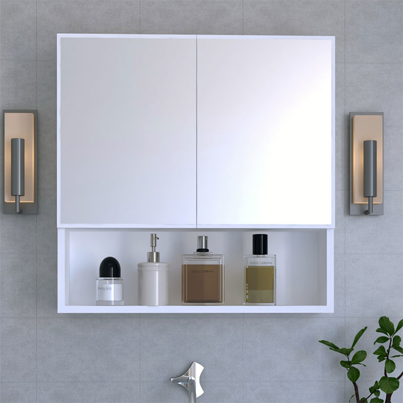 Ντουλάπι Μπάνιου Με Καθρέπτη Zante Pakoworld Λευκό 70X17X70Εκ