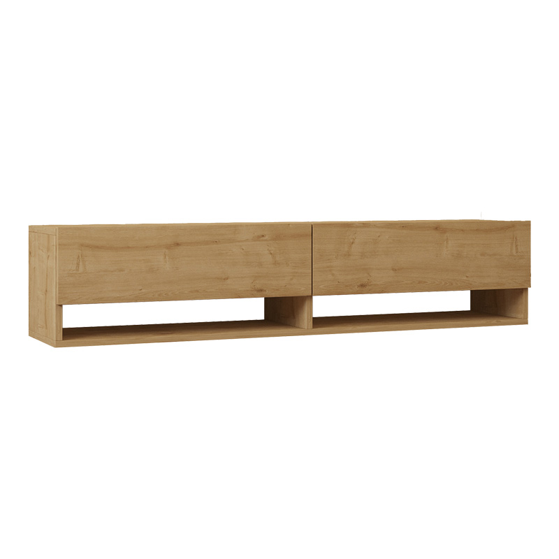 Έπιπλο Τηλεόρασης Επιτοίχιο Melosa Pakoworld Σε Oak Απόχρωση 141X30X31Εκ
