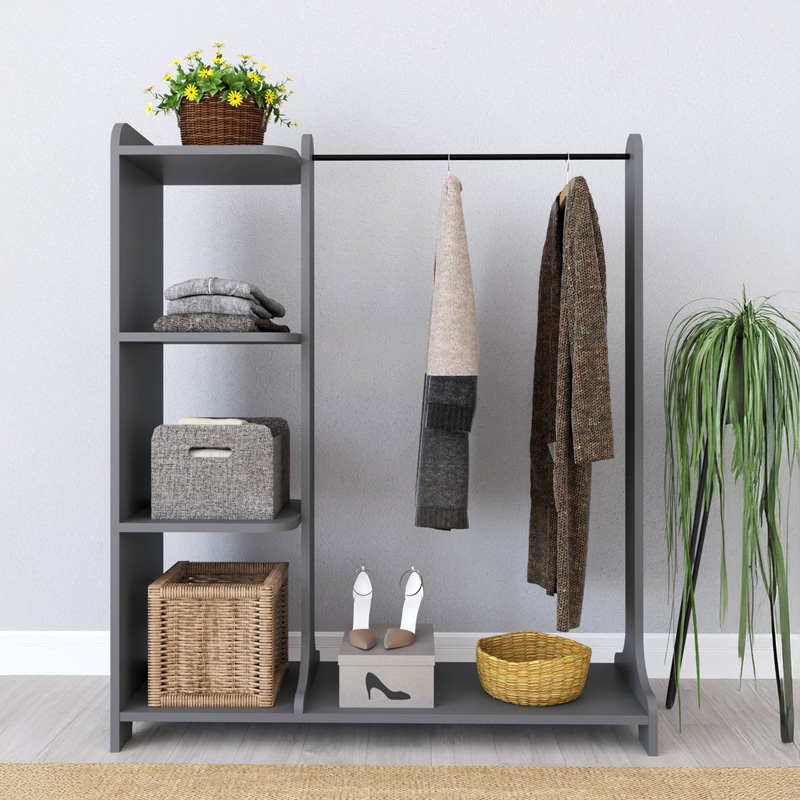 Έπιπλο Εισόδου Renesme Pakoworld Σε Ανθρακί Απόχρωση 106X45X128Εκ