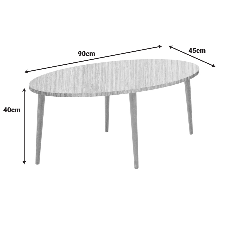 Τραπέζι Σαλονιού Barton Pakoworld Επιφάνεια Σε Φυσική Απόχρωση Με Καρυδί Πόδι 90X45X40Εκ