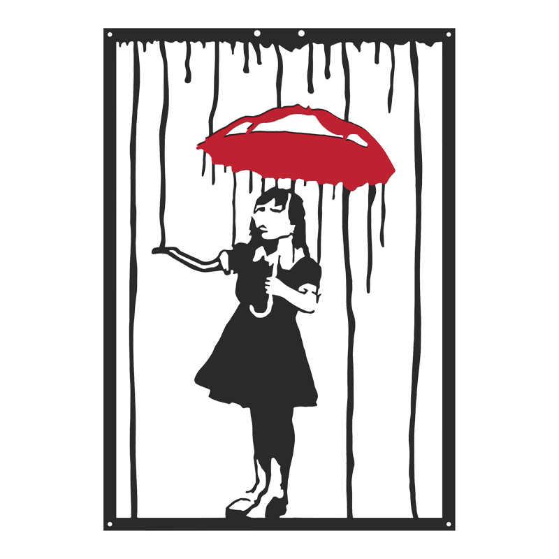 Διακοσμητικό Τοίχου Raino Pakooworld Μαύρο Μεταλλικό 35X0,15X50Εκ