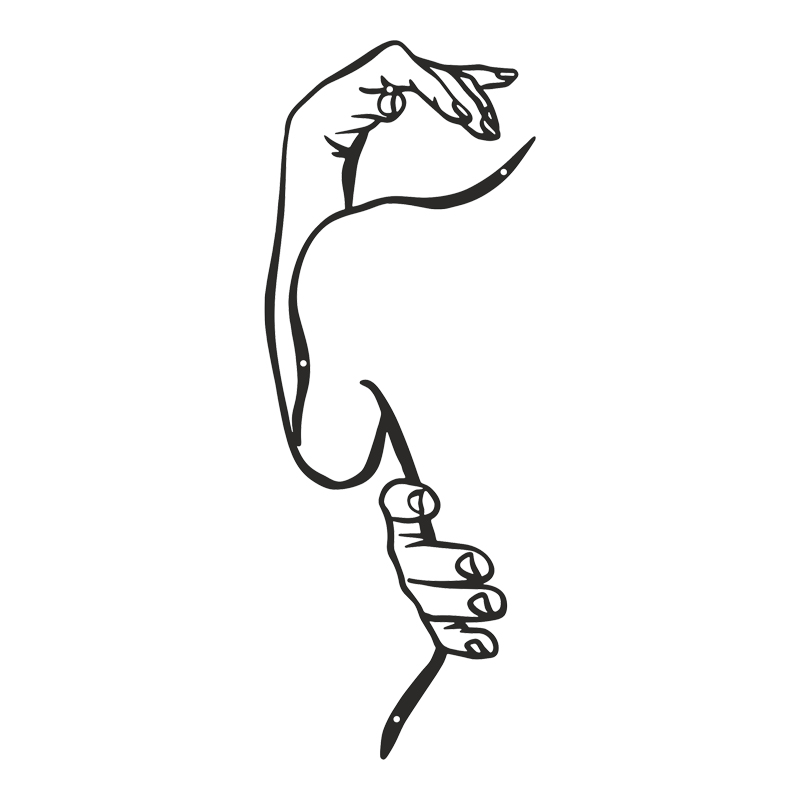 Διακοσμητικό Τοίχου Femalo Pakooworld Μαύρο Μεταλλικό 20X0,15X50Εκ