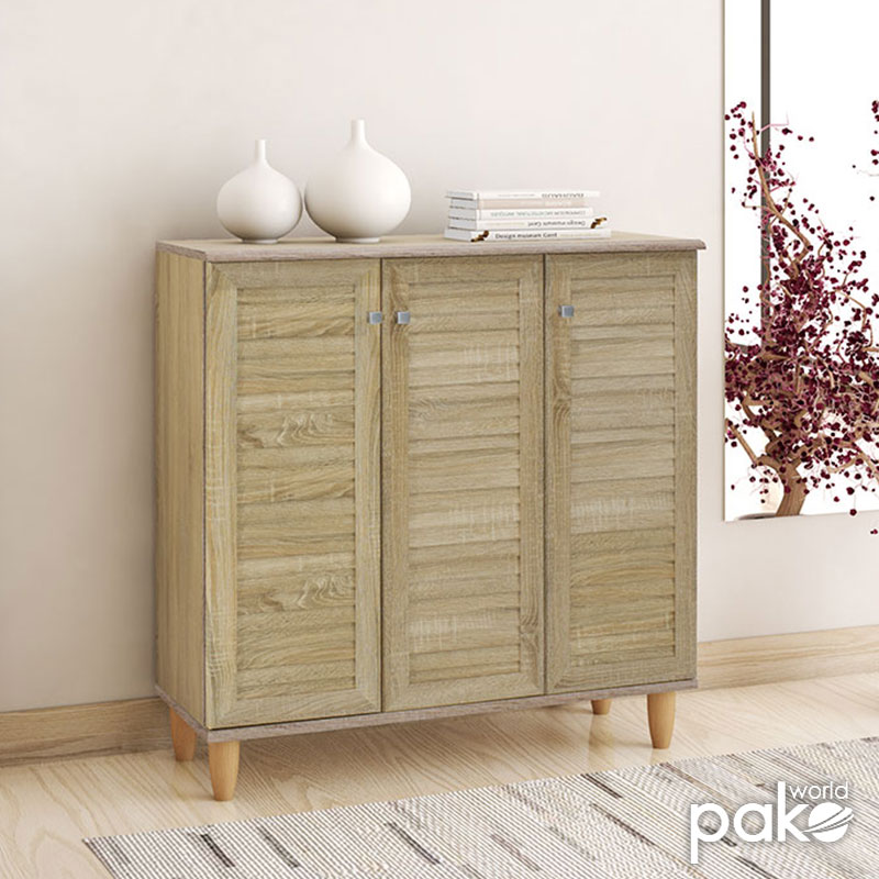 Παπουτσοθήκη-Ντουλάπι Santo Pakoworld 16 Ζεύγων Χρώμα Sonoma 89,5X34,5X91,5Εκ
