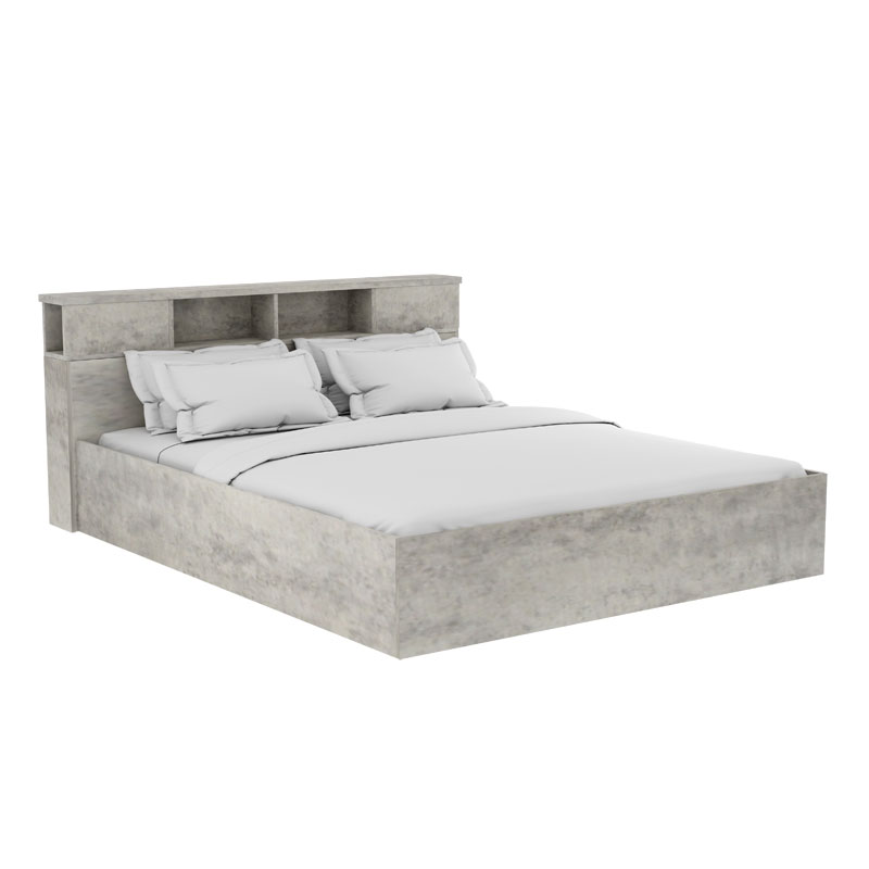 Κρεβάτι Διπλό Olympus Pakoworld Σε Χρώμα Antique Ανθρακί 160X200Εκ