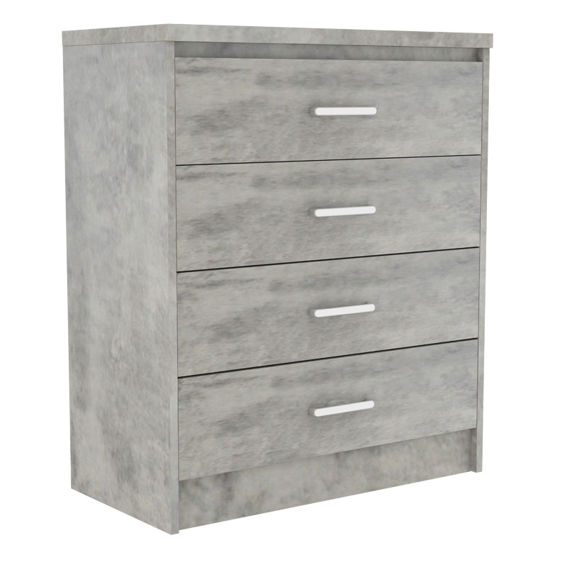 Συρταριέρα Olympus Pakoworld Με 4 Συρτάρια Χρώμα Antique Ανθρακί 80X40X95Εκ