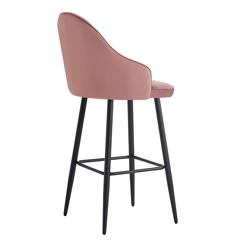 Σκαμπό Μπαρ Velva Pakoworld Βελούδο Σε Σάπιο Μήλο Απόχρωση 46X45X113Εκ