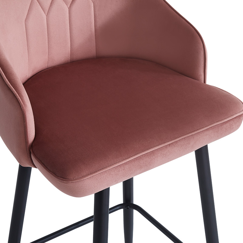 Σκαμπό Μπαρ Velva Pakoworld Βελούδο Σε Σάπιο Μήλο Απόχρωση 46X45X113Εκ