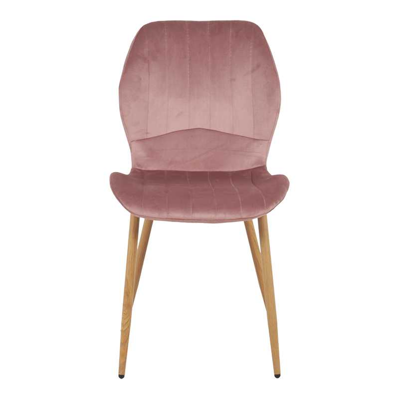 Καρέκλα Jelour Pakoworld Βελούδο Σε Σάπιο Μήλο Απόχρωση-Πόδια Φυσικά Μεταλλικά 46.5X60X84Εκ