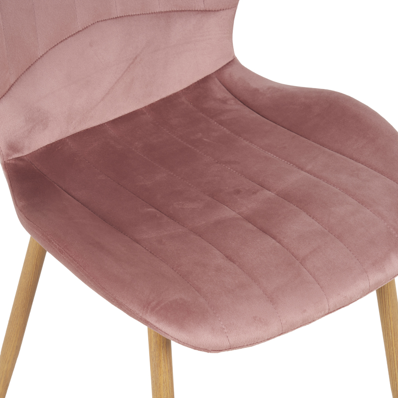 Καρέκλα Jelour Pakoworld Βελούδο Σε Σάπιο Μήλο Απόχρωση-Πόδια Φυσικά Μεταλλικά 46.5X60X84Εκ