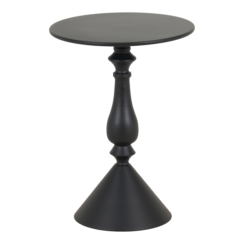 Βοηθητικό Τραπέζι Lalou Pakoworld Μέταλλο Σε Μαύρη Απόχρωση Φ40X55Εκ