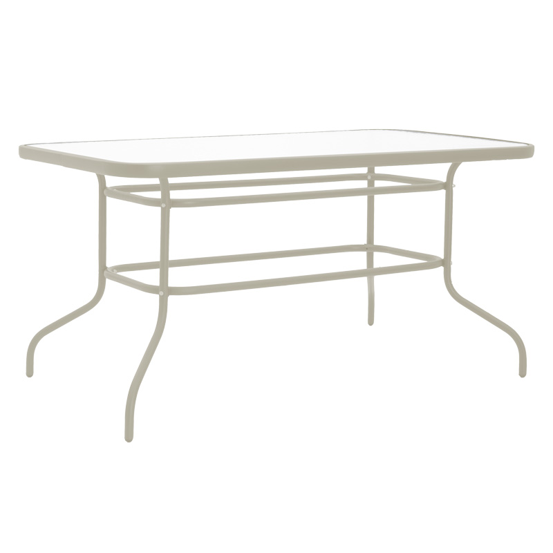 Τραπέζι Valor Pakoworld Μέταλλο Σαμπανιζέ-Γυαλί 110X60X70Εκ