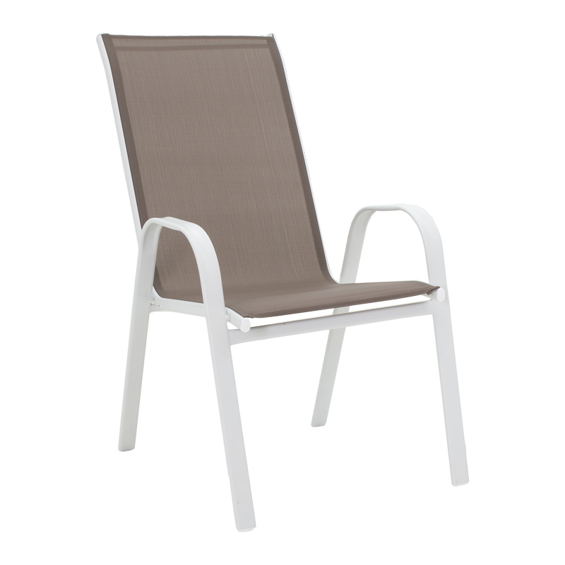 Τραπεζαρία Watson-Calan Pakoworld Σετ 3Τεμ Μέταλλο Λευκό- Γυαλί 70X70X70Εκ