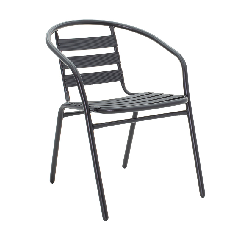 Τραπεζαρία Vergo-Tade Pakoworld 3Τεμ Μαύρο Μέταλλο Φ60X70Εκ