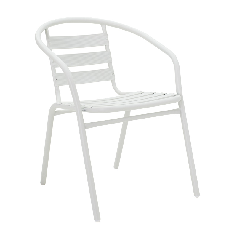 Τραπεζαρία Vergo-Tade Pakoworld Σετ 3Τεμ Λευκό Μέταλλο Φ60X70Εκ