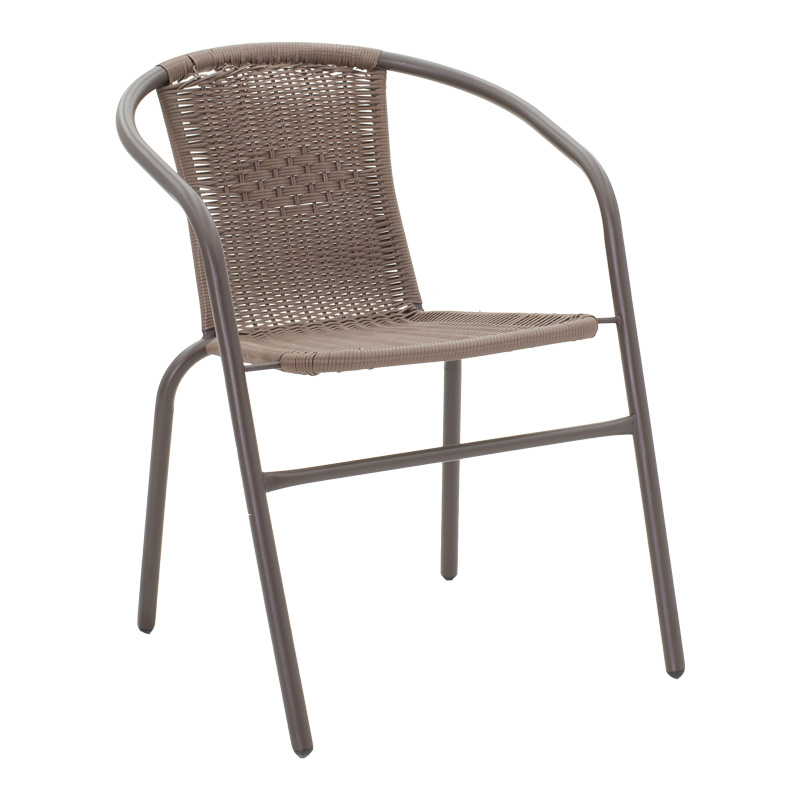 Τραπεζαρία Vergo-Obbi Pakoworld 3Τεμ Καφέ Μέταλλο Φ60X70Εκ