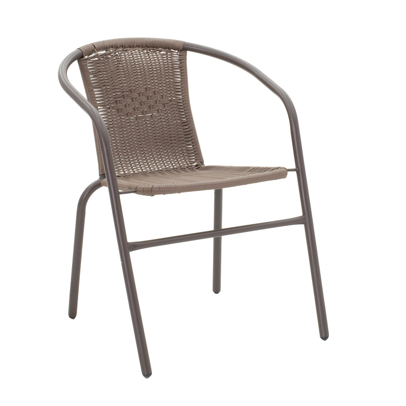 Τραπεζαρία Ensure-Obbi Pakoworld 5Τεμ Μέταλλο Σε Καφέ Απόχρωση 140X80X70Εκ