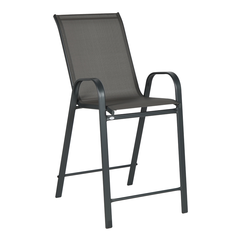 Σκαμπό Μπαρ Μεσαίου Ύψους Calan Pakoworld Μέταλλο-Textilene Σε Ανθρακί Απόχρωση 55X70X114Εκ