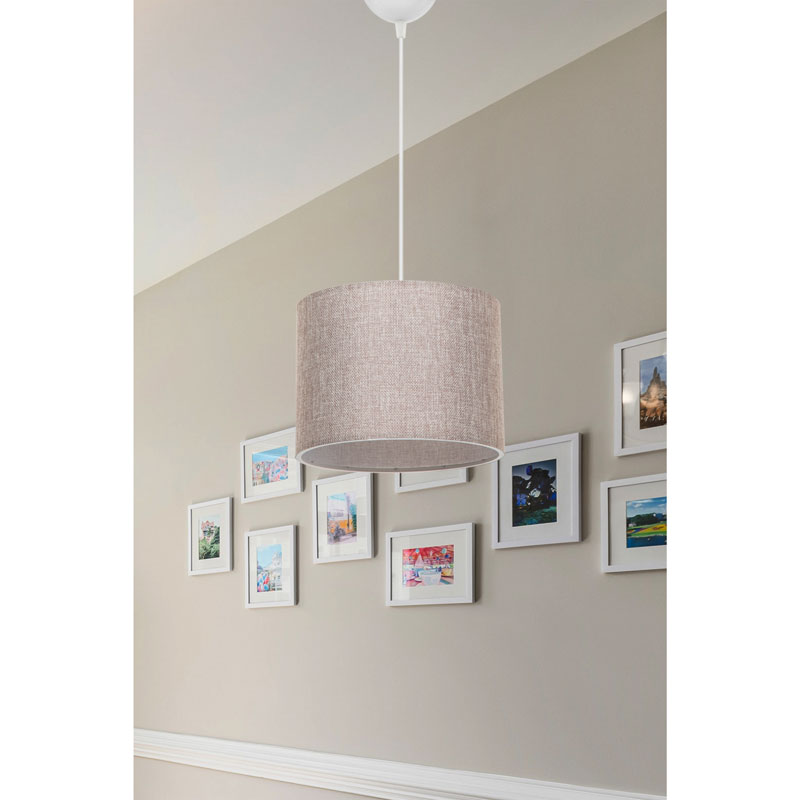 Φωτιστικό Οροφής Μονόφωτο Pwl-1115 Pakoworld Ε27 Μπεζ-Λευκό Φ22X16,5Εκ